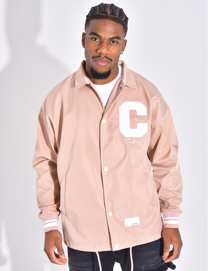 Thin jacket with letter C