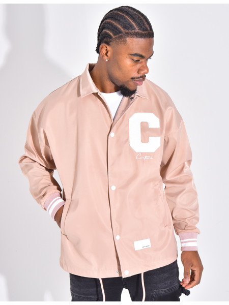 Thin jacket with letter C