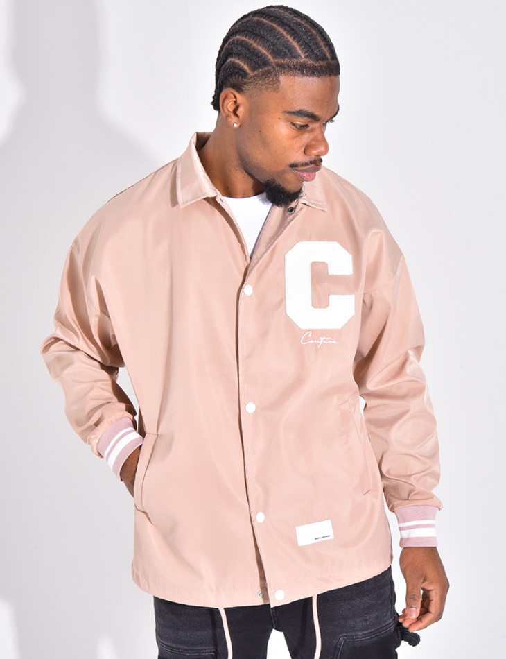 Thin jacket with letter C