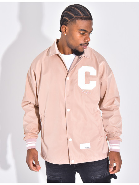 Thin jacket with letter C