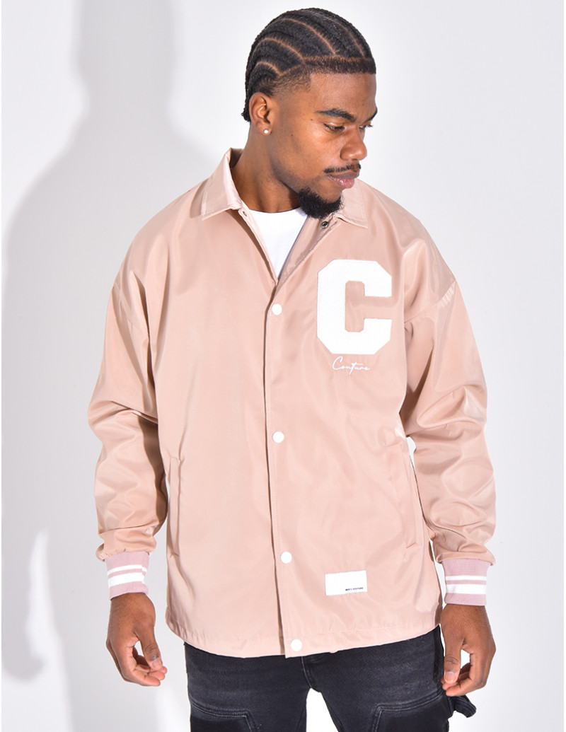Thin jacket with letter C