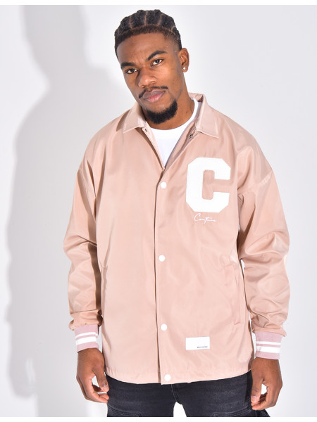 Thin jacket with letter C