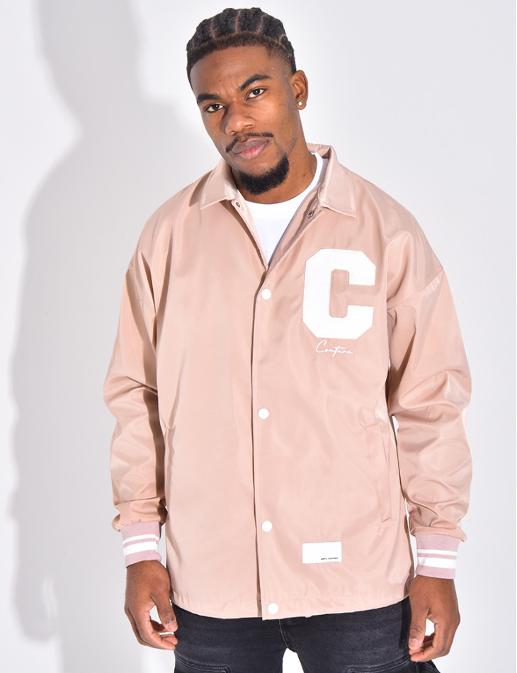 Thin jacket with letter C
