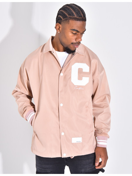 Thin jacket with letter C