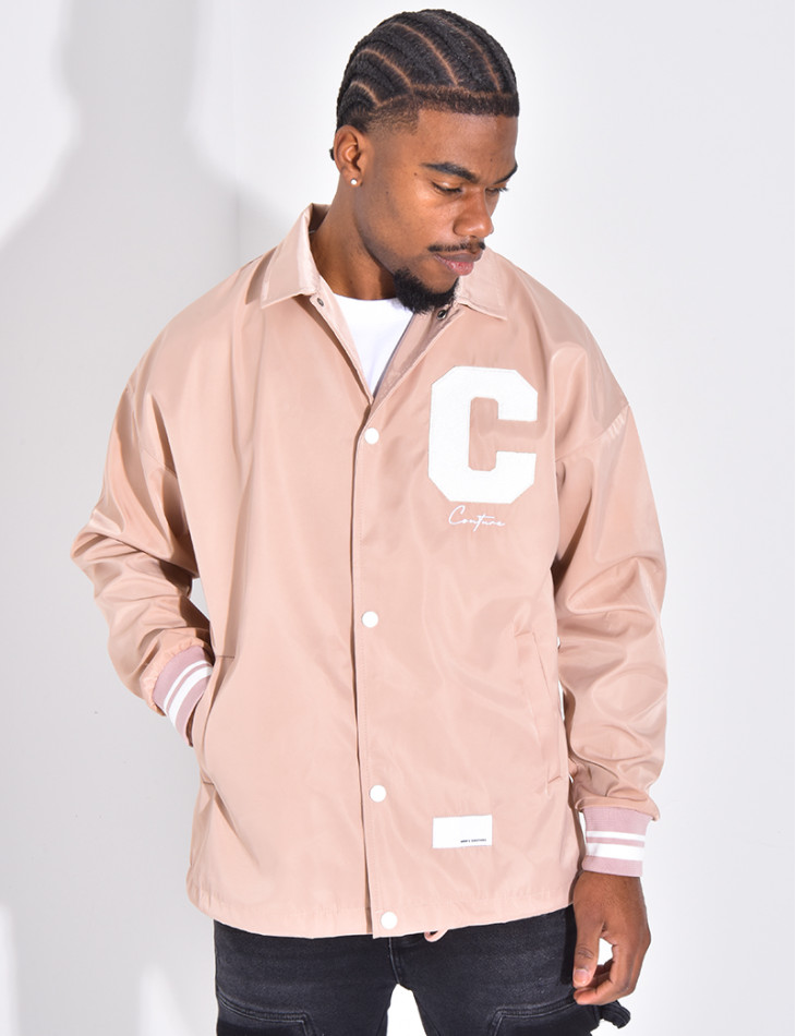 Thin jacket with letter C