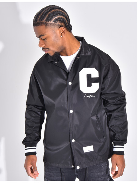 Thin jacket with letter C