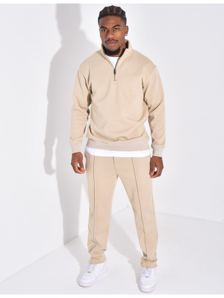 Ensemble pantalon et pull à col zippé