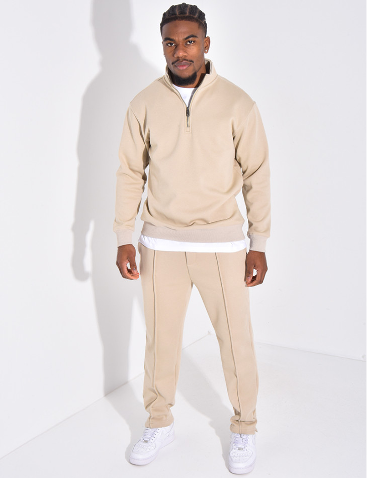 Ensemble pantalon et pull à col zippé