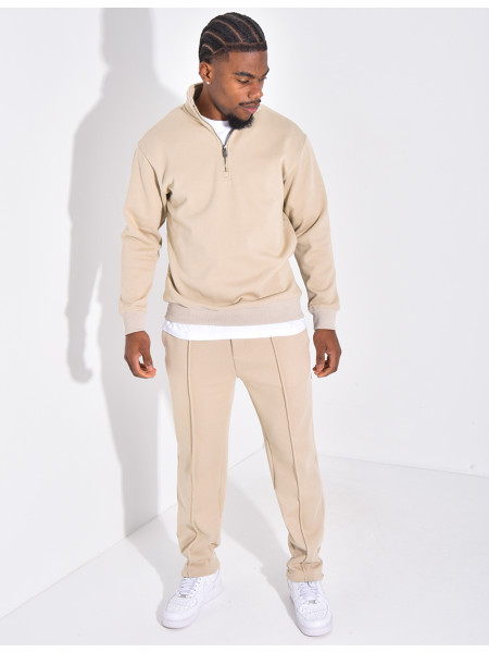 Ensemble pantalon et pull à col zippé