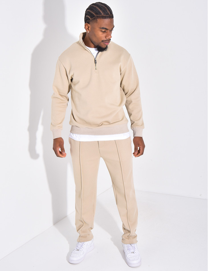 Ensemble pantalon et pull à col zippé