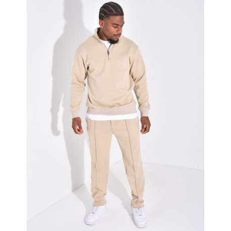 Ensemble pantalon et pull à col zippé