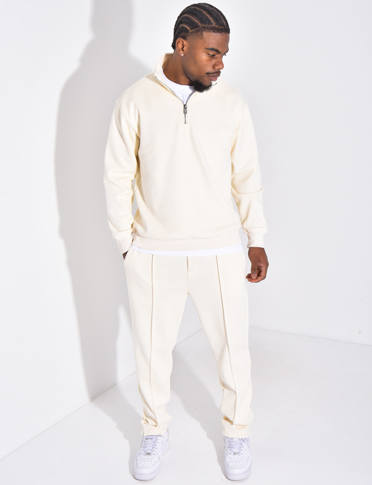Ensemble pantalon et pull à col zippé