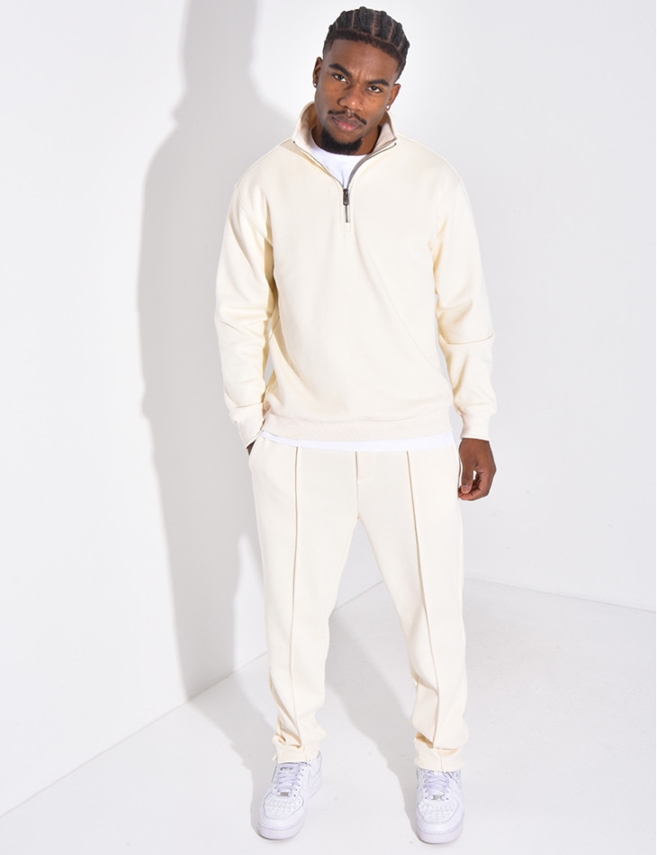 Ensemble pantalon et pull à col zippé