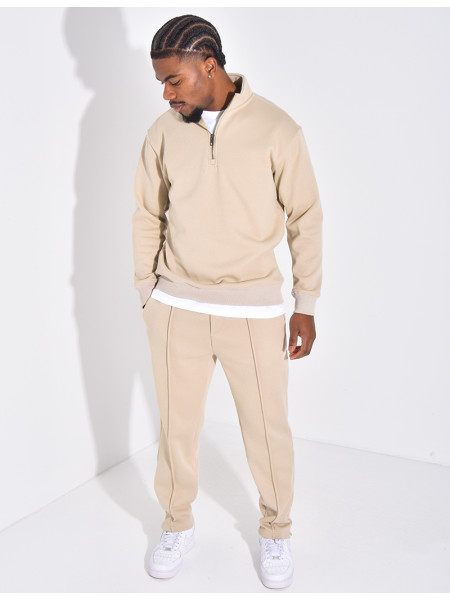 Ensemble pantalon et pull à col zippé