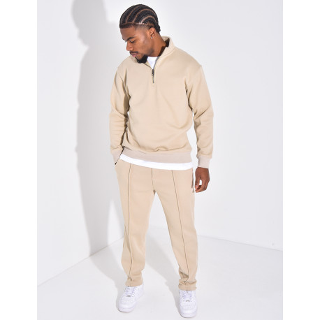 Ensemble pantalon et pull à col zippé