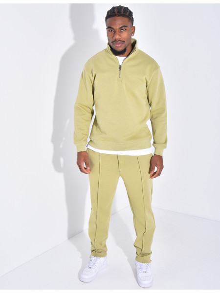 Ensemble pantalon et pull à col zippé