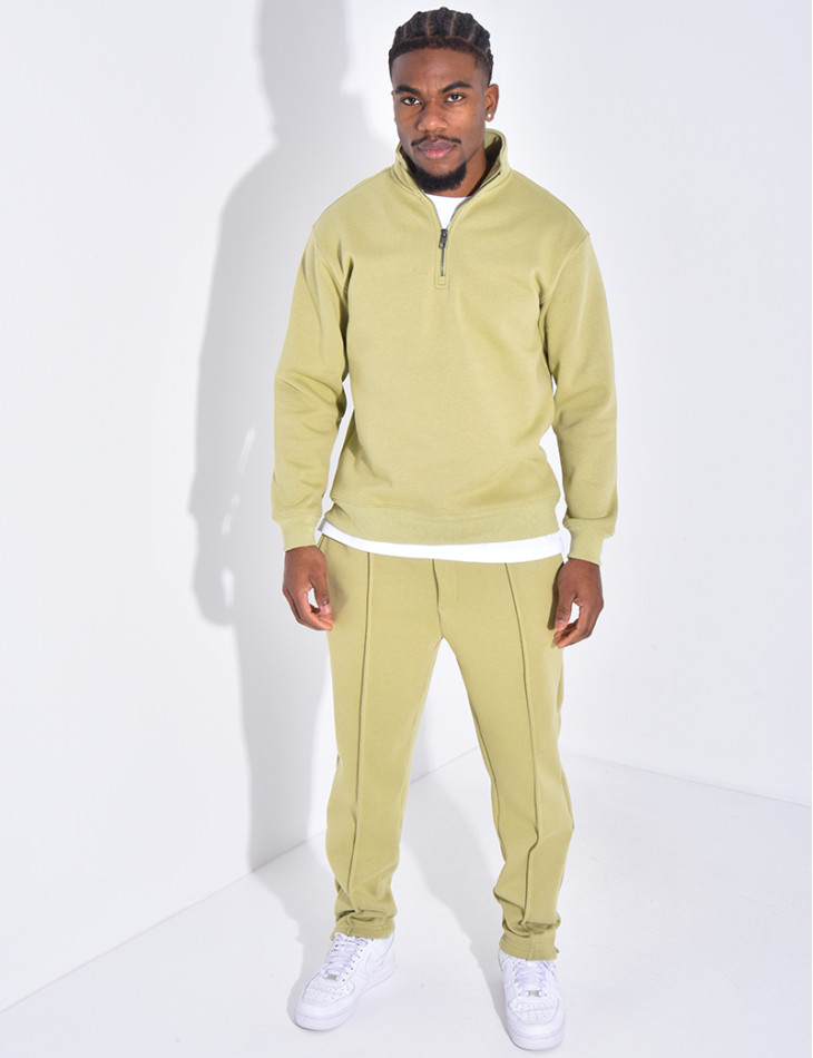 Ensemble pantalon et pull à col zippé