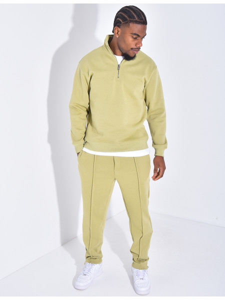 Ensemble pantalon et pull à col zippé