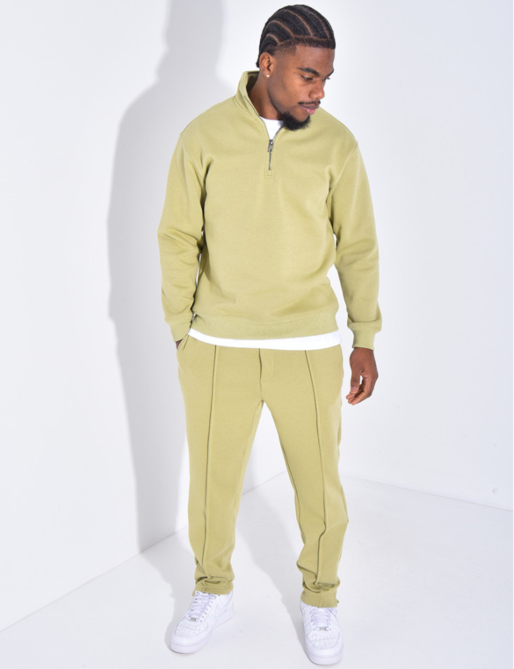 Ensemble pantalon et pull à col zippé