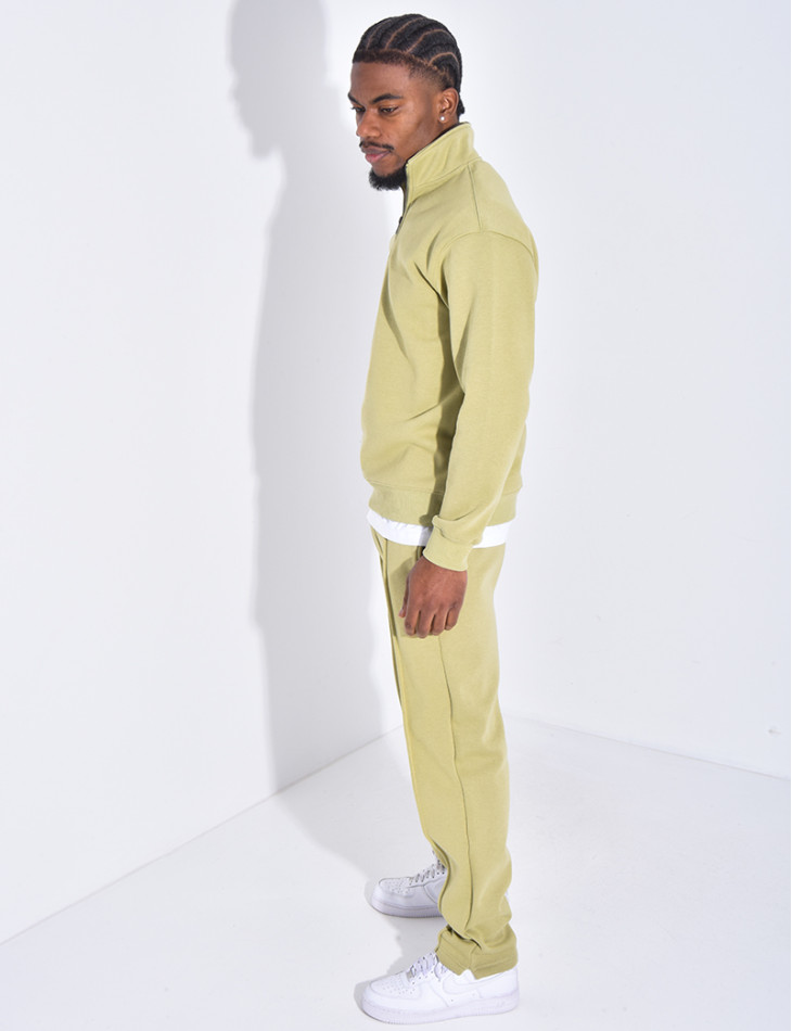 Ensemble pantalon et pull à col zippé