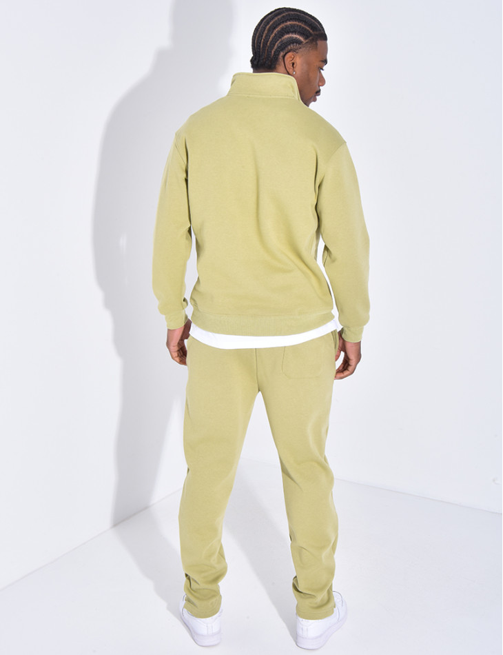 Ensemble pantalon et pull à col zippé