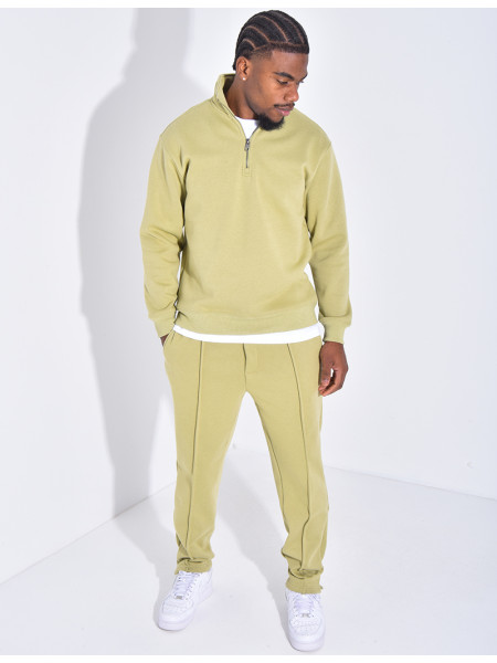 Ensemble pantalon et pull à col zippé