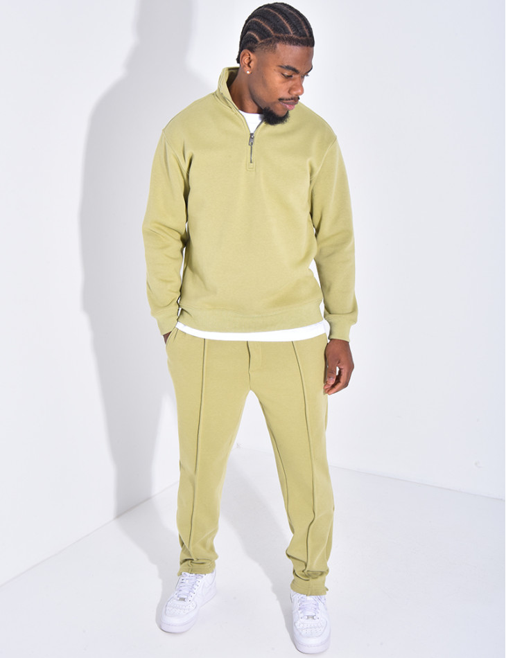 Ensemble pantalon et pull à col zippé