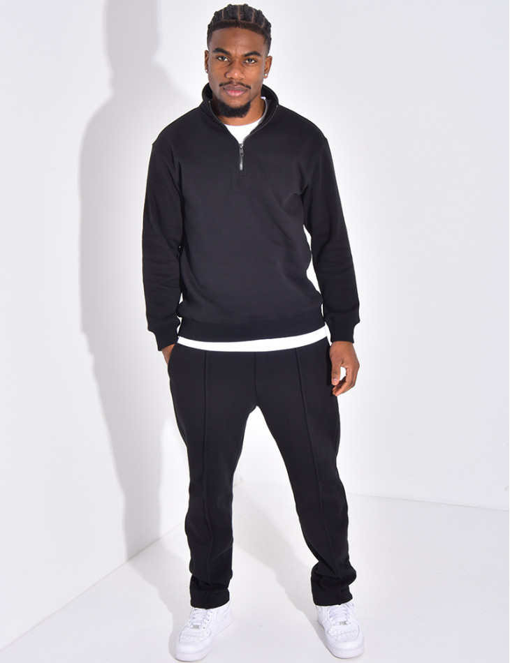 Ensemble pantalon et pull à col zippé
