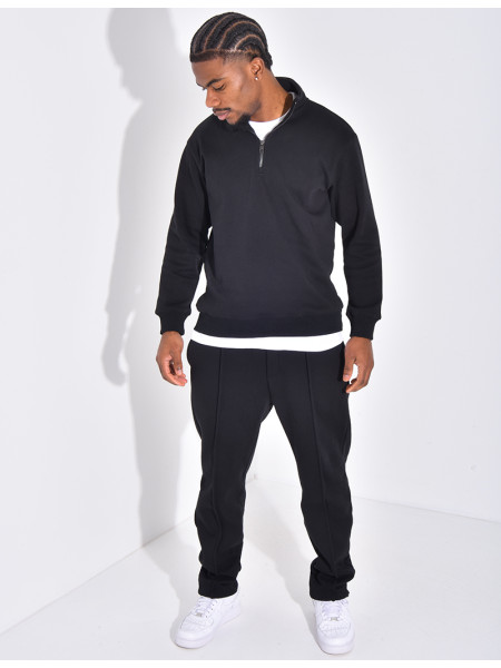 Ensemble pantalon et pull à col zippé