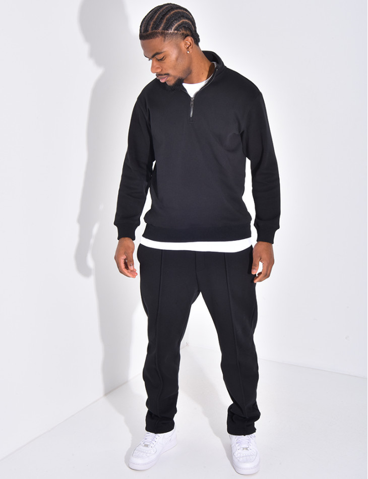 Ensemble pantalon et pull à col zippé