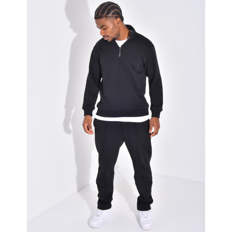 Ensemble pantalon et pull à col zippé