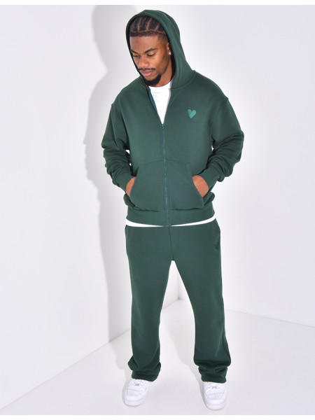 Ensemble pantalon et veste à capuche avec coeur