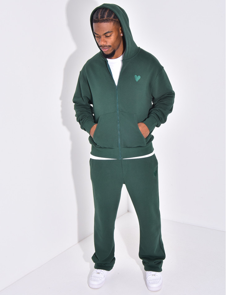 Ensemble pantalon et veste à capuche avec coeur