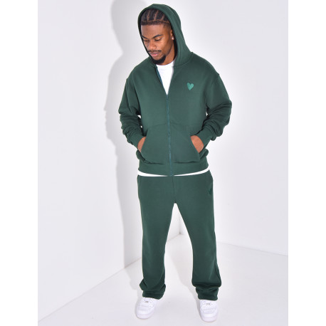 Ensemble pantalon et veste à capuche avec coeur
