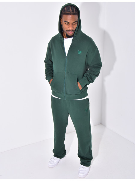 Ensemble pantalon et veste à capuche avec coeur