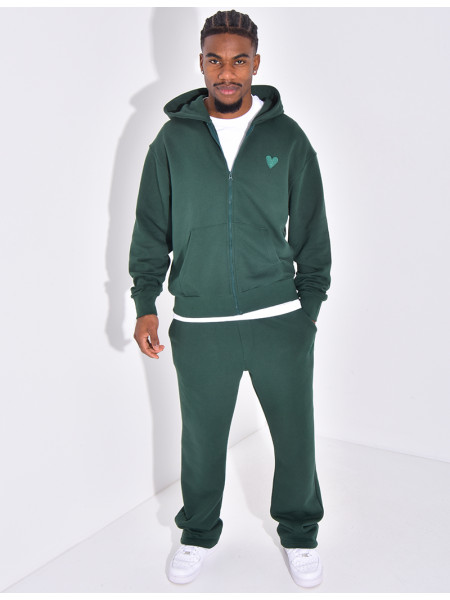 Ensemble pantalon et veste à capuche avec coeur