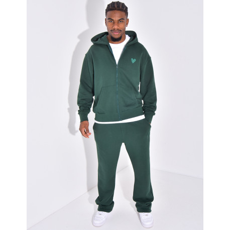 Ensemble pantalon et veste à capuche avec coeur