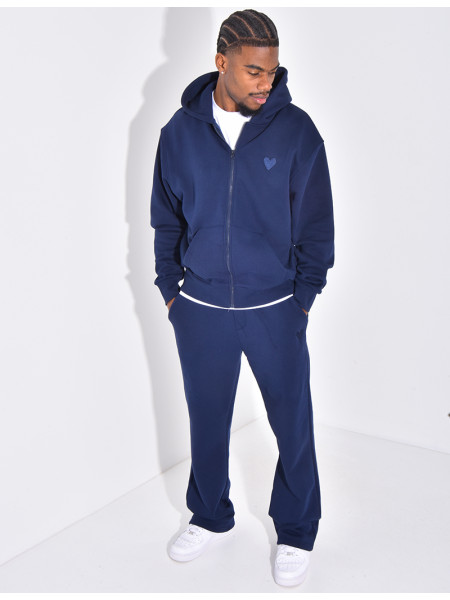Ensemble pantalon et veste à capuche avec coeur