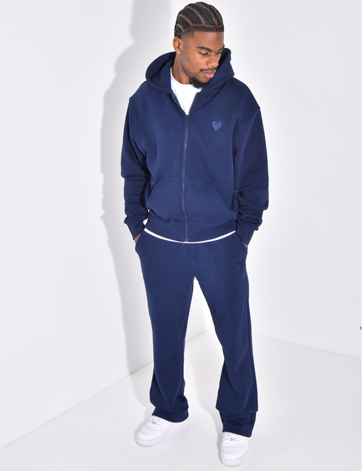 Ensemble pantalon et veste à capuche avec coeur