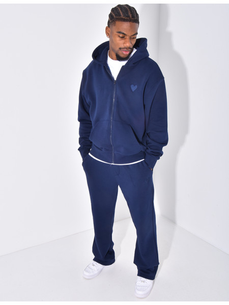 Ensemble pantalon et veste à capuche avec coeur