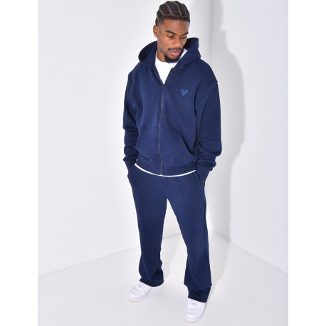 Ensemble pantalon et veste à capuche avec coeur