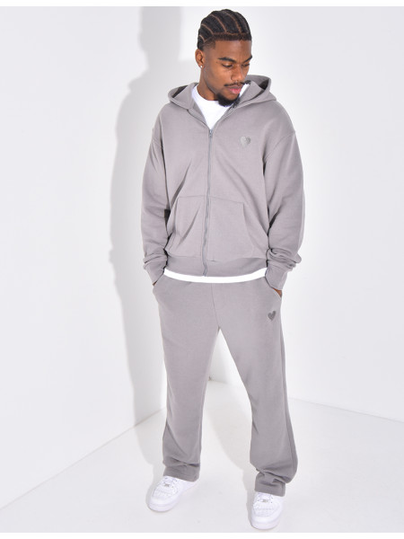 Ensemble pantalon et veste à capuche avec coeur