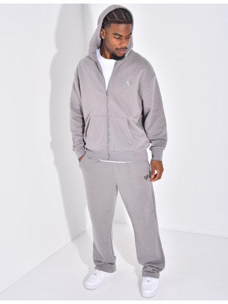 Ensemble pantalon et veste à capuche avec coeur