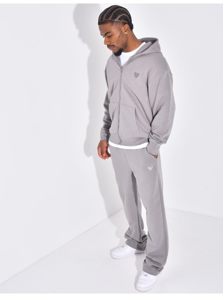 Ensemble pantalon et veste à capuche avec coeur