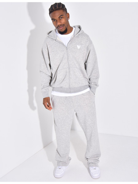 Ensemble pantalon et veste à capuche avec coeur