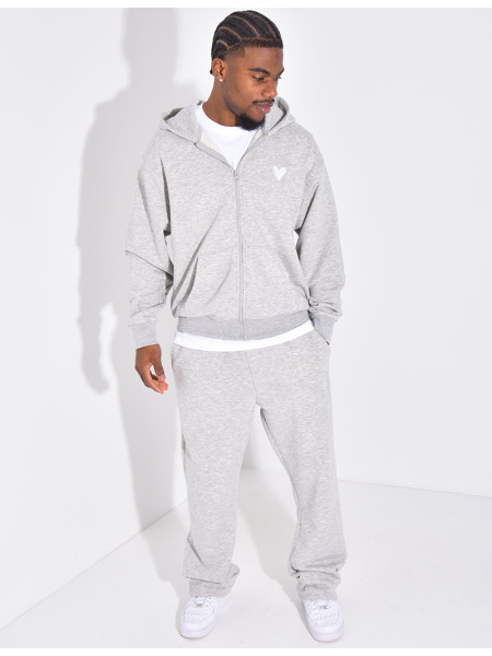 Ensemble pantalon et veste à capuche avec coeur