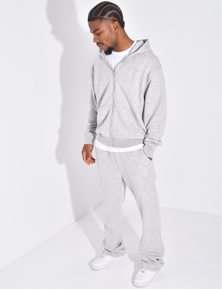 Ensemble pantalon et veste à capuche avec coeur
