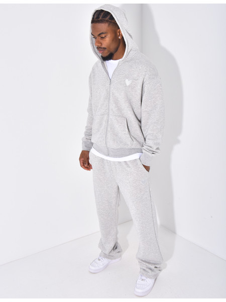 Ensemble pantalon et veste à capuche avec coeur