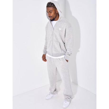 Ensemble pantalon et veste à capuche avec coeur