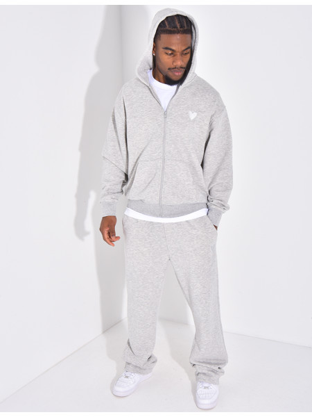 Ensemble pantalon et veste à capuche avec coeur